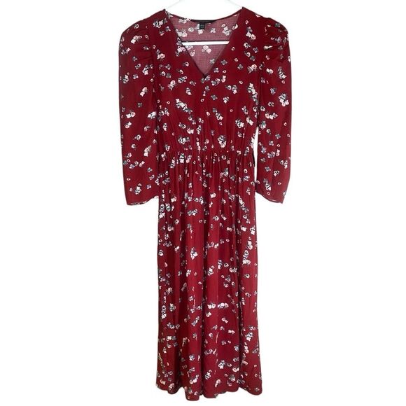 Banana Republic Floral Red Maxi Dress size XXS - Picture 1 of 3